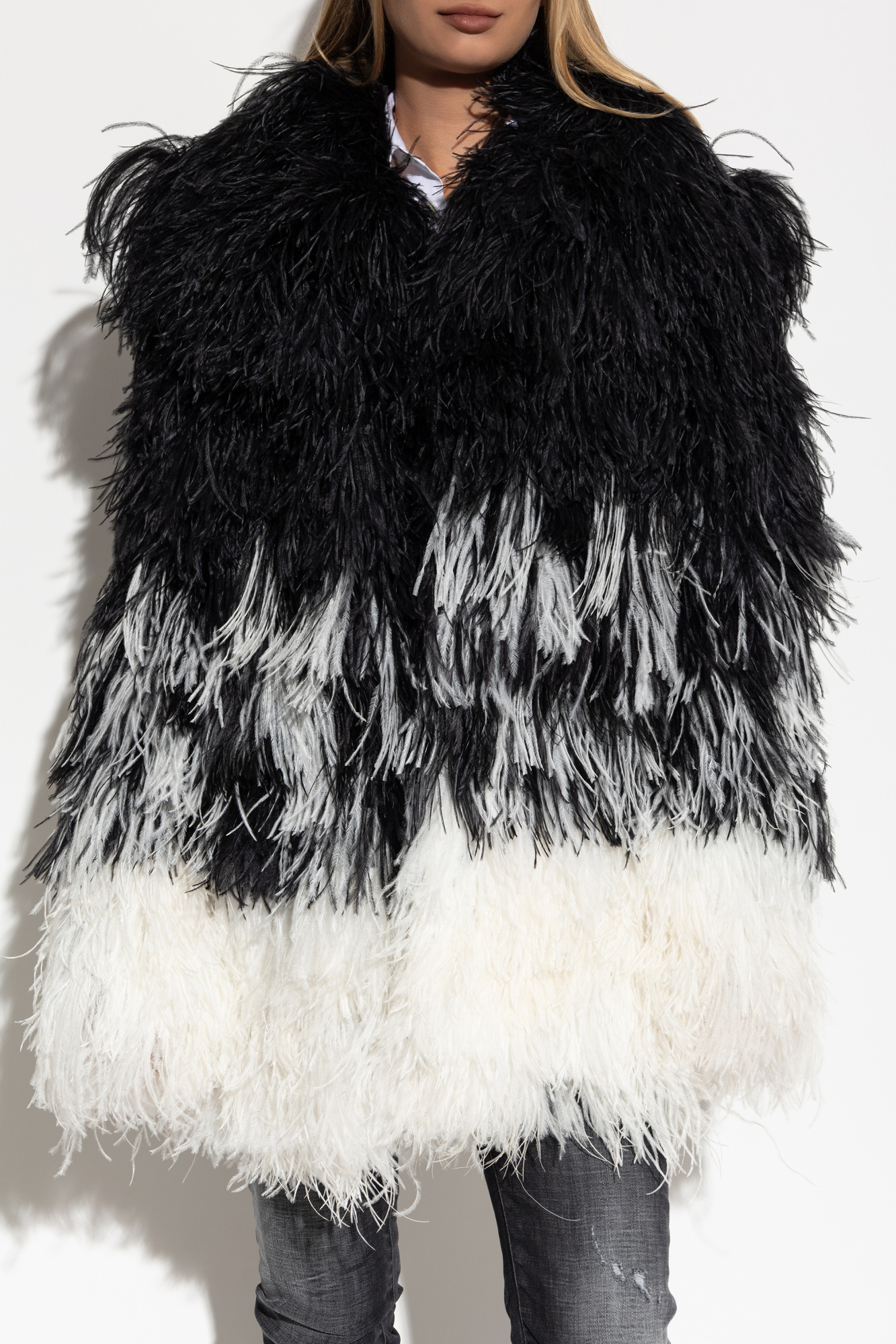 【送料&関税込】Dsquared2 Faux Fur Coat Maxi Faux Wolf Coat